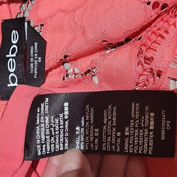 Bebe Lace Skirt & Top Coral - Picture 9 of 12